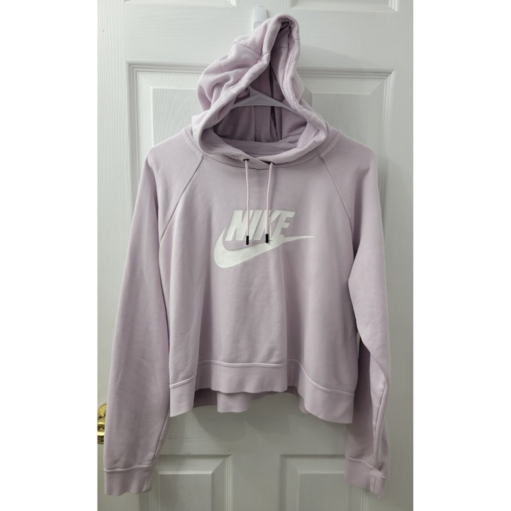 Nike Cropped Womens XL Light Purple Lavender Hoodie Sweatshirt EUC